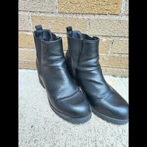 MIA Chunky Black Booties Faux Leather 10